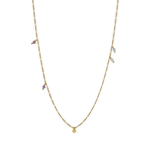 PETIT COIN AND STONES PENDANT CHAIN GOLD